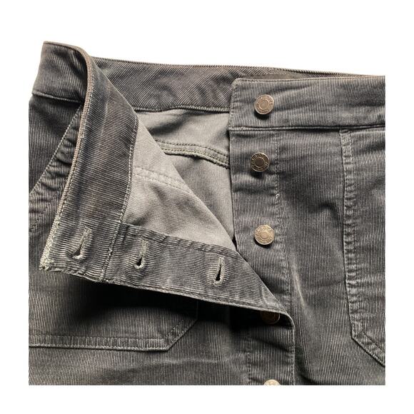 Talbots Grey Corduroy Button Front Skirt Size 8 Workwear Essential - Picture 3 of 10